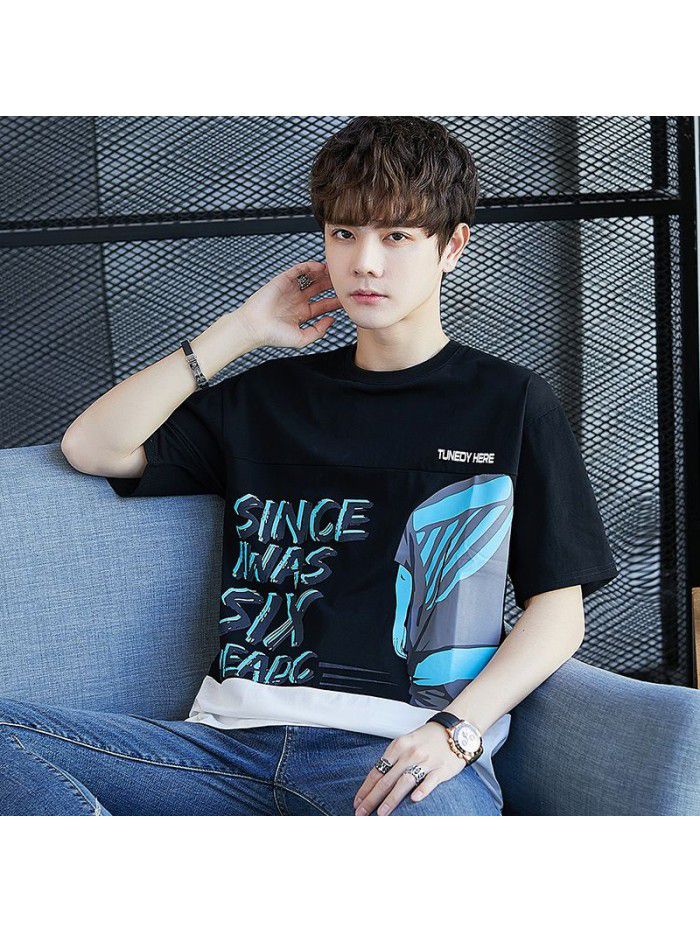  summer new short sleeve t-shirt men's fashion round neck half sleeve t-shirt men's casual thin top 
