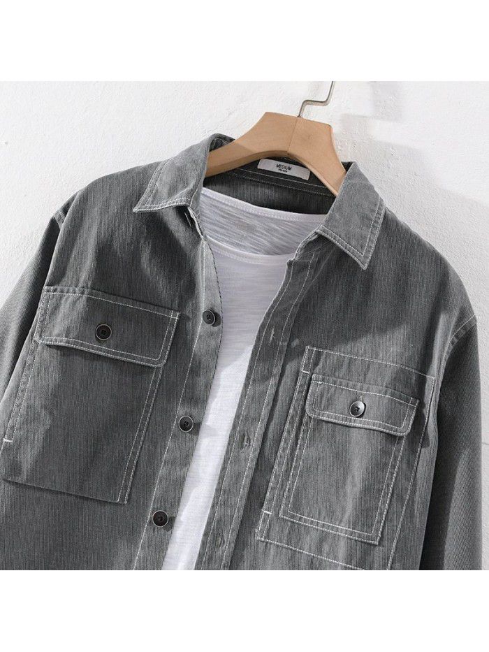 Men's fashion cotton long sleeve shirt in spring and Autumn 