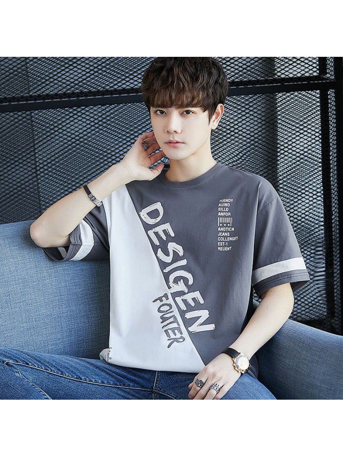  summer new short sleeve t-shirt men's fashion round neck half sleeve t-shirt men's casual thin top 