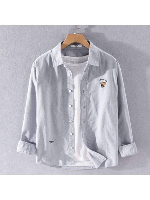 Oxford cotton men's shirt in spring and Autum...