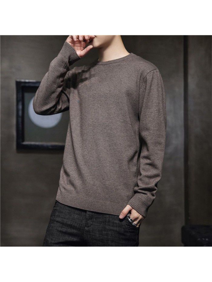 Autumn  new men's sweater Korean Trend slim fitting Pullover Sweater base coat men's young students 