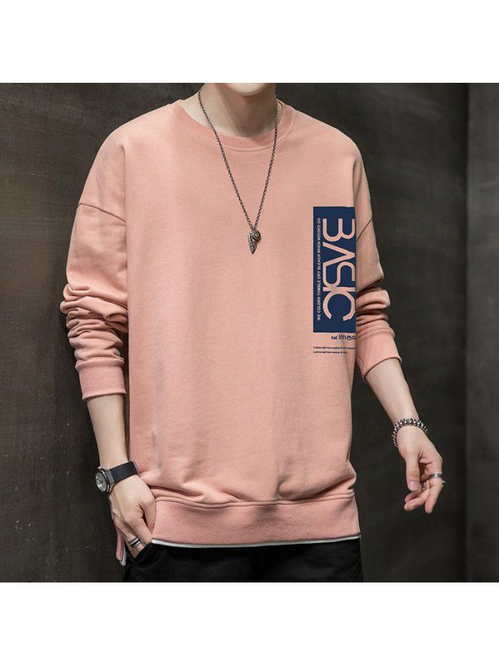  popular long sleeve t-shirt men's fashion Little Daisy loose round neck tooling Inst shirt men's National Fashion Top 
