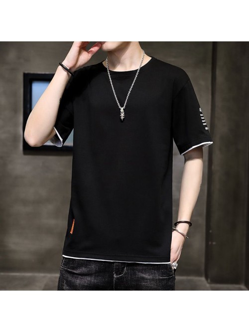 Men's short sleeve T-shirt fashion brand half...