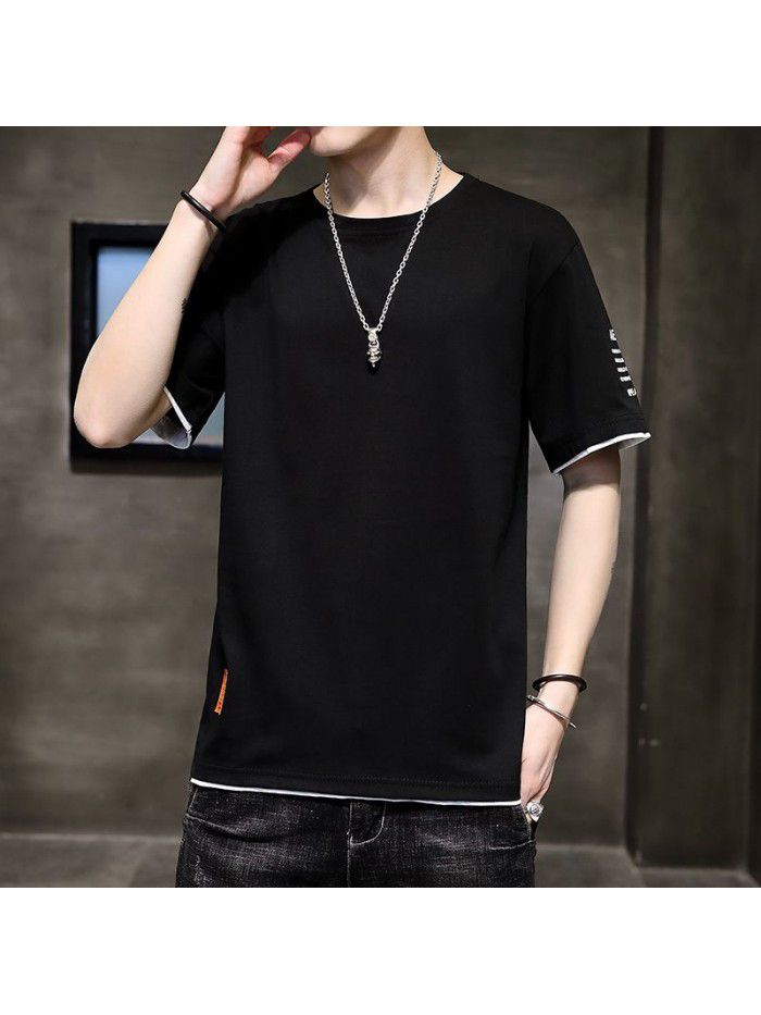 Men's short sleeve T-shirt fashion brand half sleeve men's  new summer loose and considerate student 