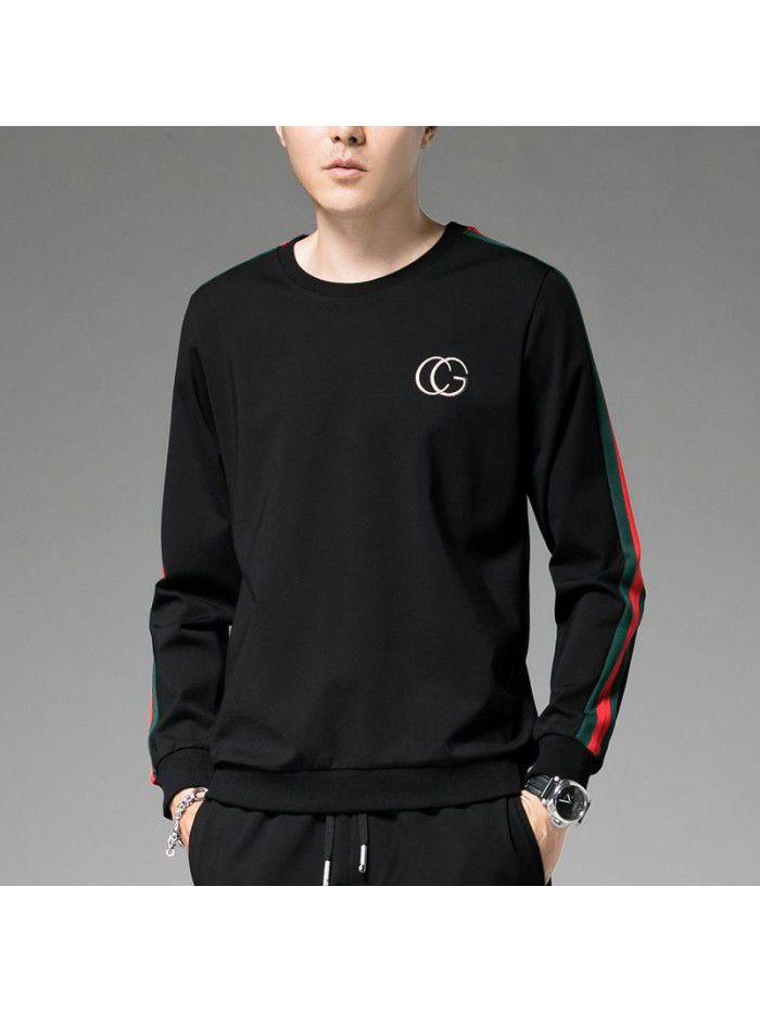 Weiyi men's  autumn new leisure elastic long sleeve T-shirt bottomed Top Men's fashion Korean youth 