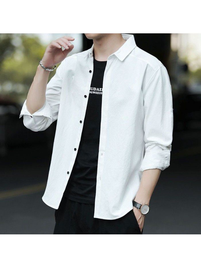new spring and autumn men's long sleeve shirt men's slim men's shirt casual clothes men's fashion 