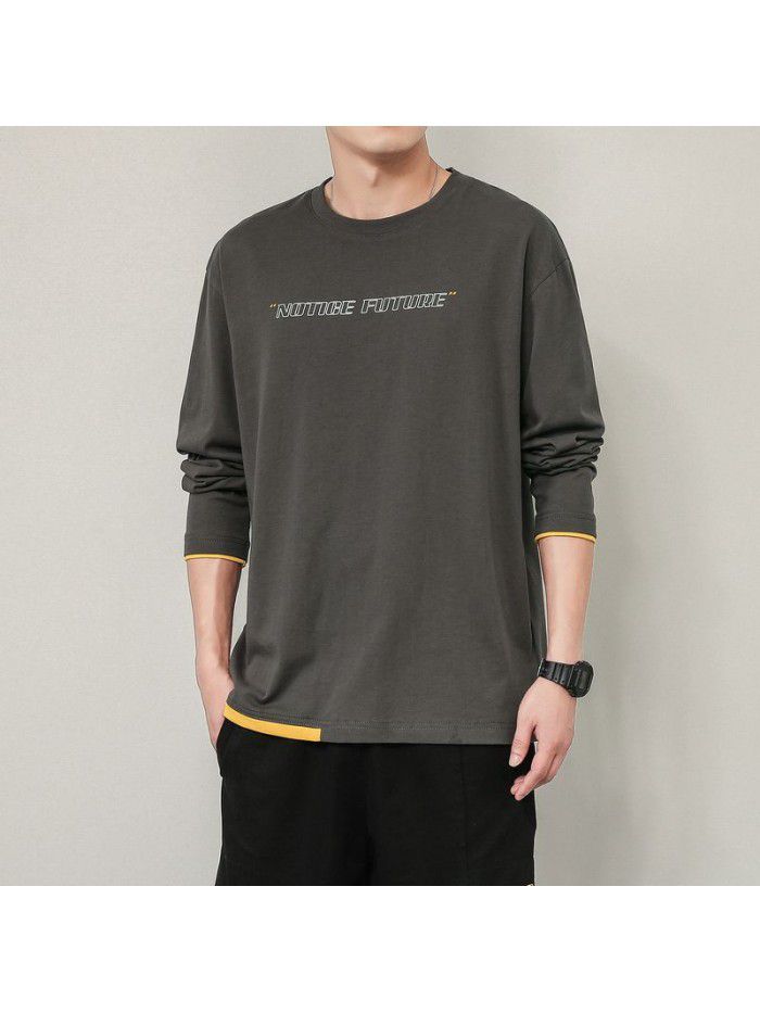 men's long sleeve T-shirt new round neck autumn trend Korean base shirt T-shirt men's loose student trend 