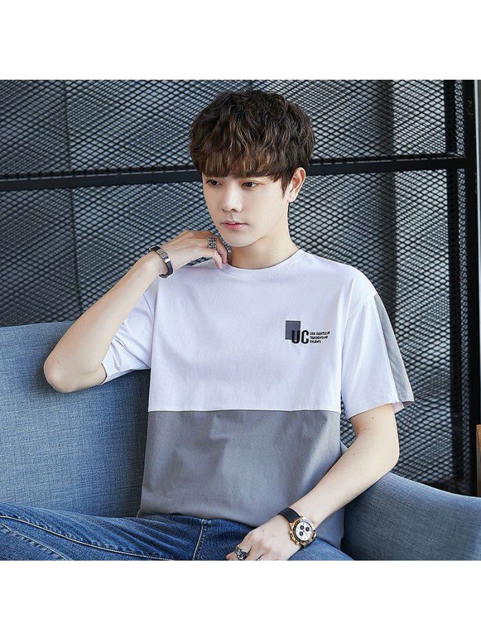  summer new men's T-shirt cotton short sleeve fashion brand men's loose youth half sleeve t-shirt men's wear 