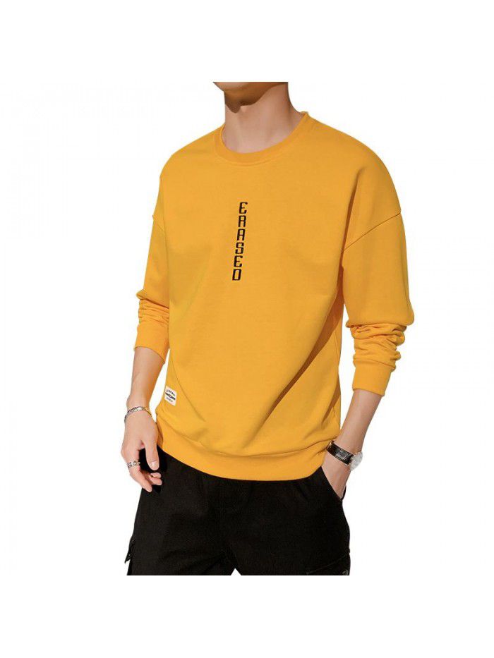Men's T-shirt, long sleeve round neck, men's wear  new autumn trend, Korean base shirt 