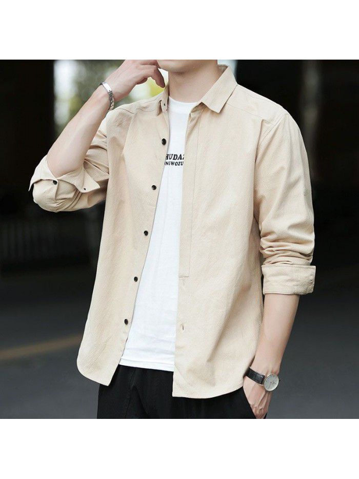 new spring and autumn men's long sleeve shirt men's slim men's shirt casual clothes men's fashion 