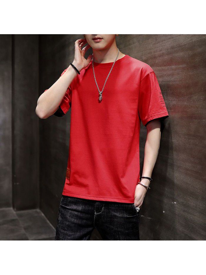 Men's short sleeve T-shirt fashion brand half sleeve men's  new summer loose and considerate student 