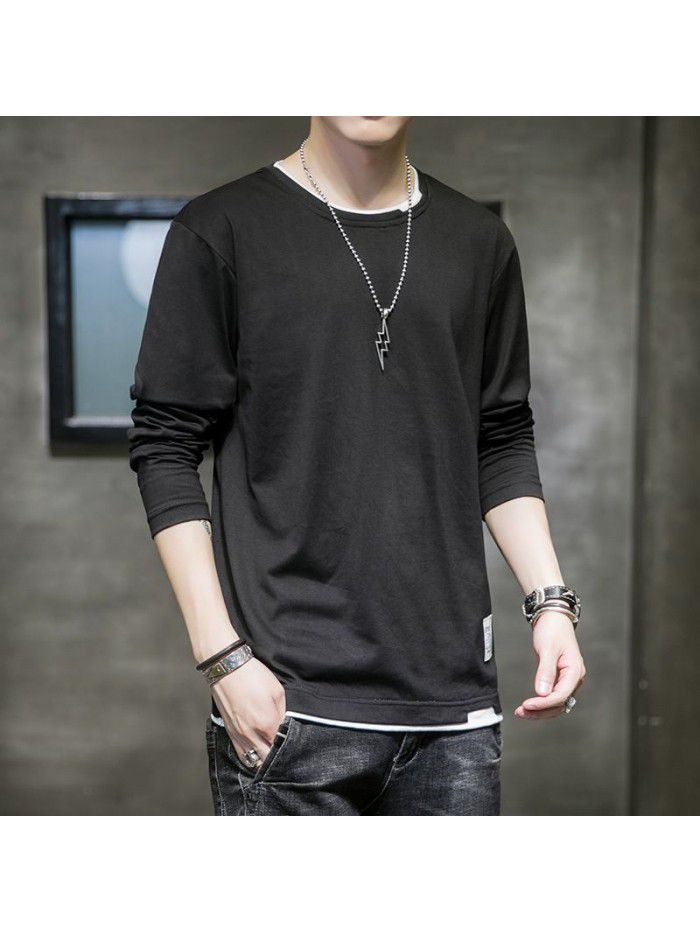 Men's Cotton Long Sleeve T-Shirt  new clothes spring autumn bottom coat Korean t-shirt men's leisure trend students 