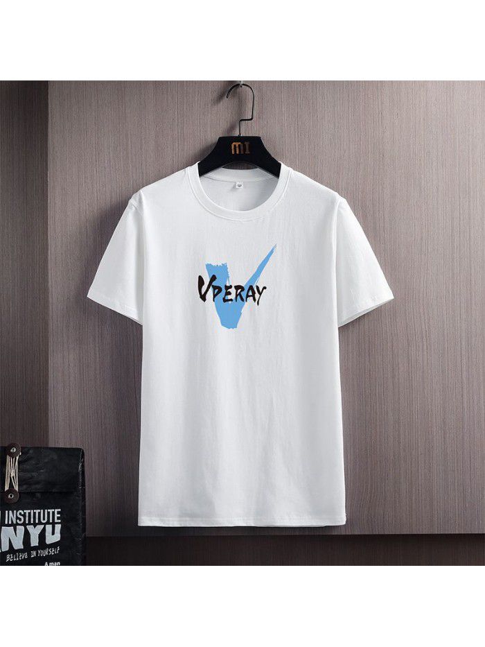 Breathable  summer new men's short sleeve T-shirt cotton half sleeve large men's T-shirt Korean top student 