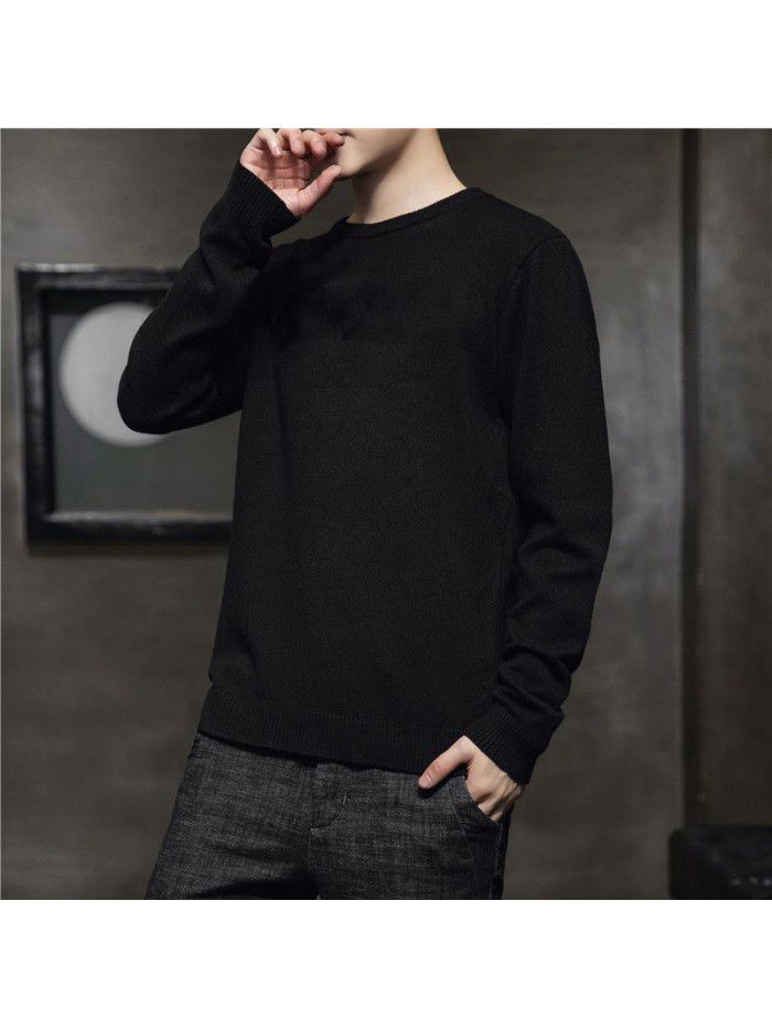 Autumn  new men's sweater Korean Trend slim fitting Pullover Sweater base coat men's young students 