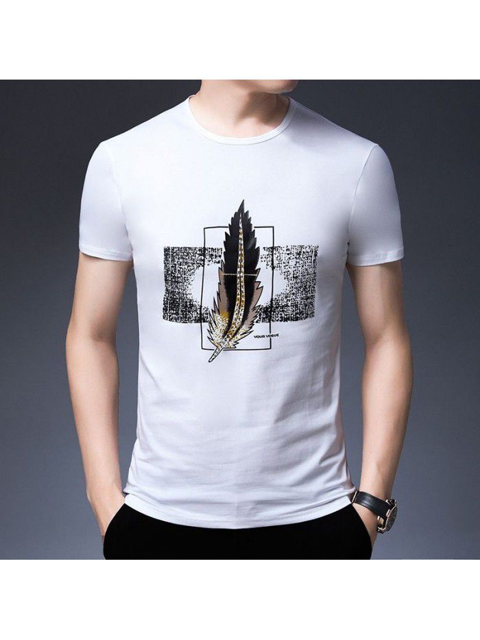 Breathable summer short sleeve t-shirt men's  new T-shirt half sleeve men's undergarment middle-aged and young dad's dress 