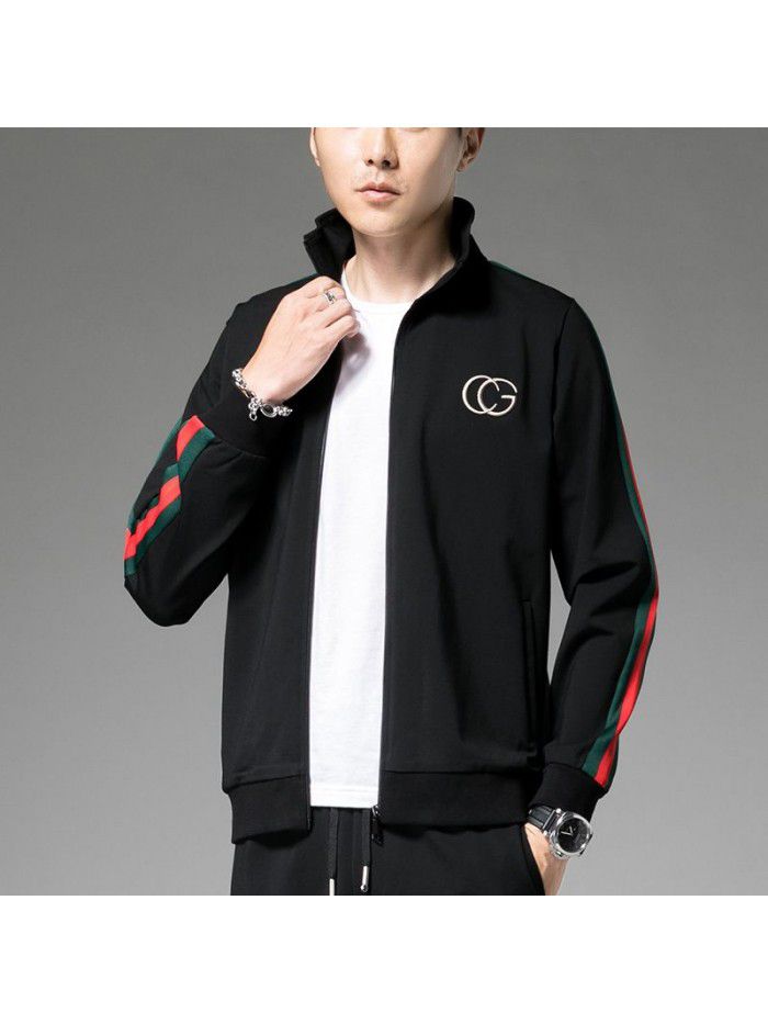 autumn new men's sweater Korean cardigan long sleeve fashion men's coat elastic Youth Fashion Top 