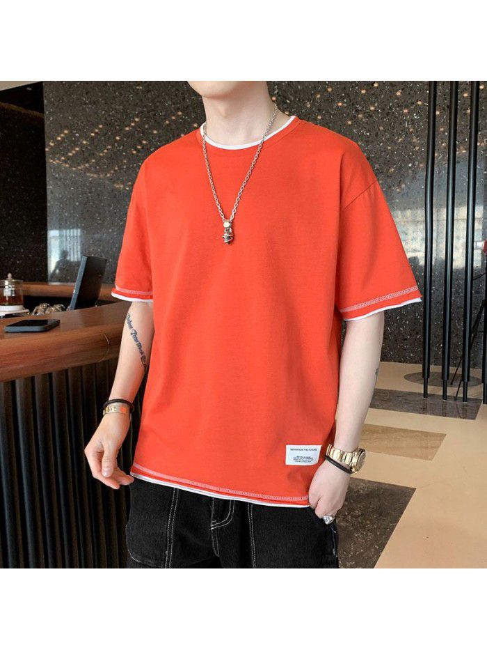  new summer men's short sleeve t-shirt men's top Korean cotton half sleeve fashion T-shirt trend students 