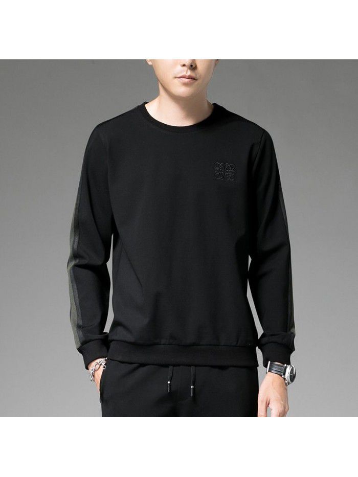 Weiyi men's  autumn new leisure elastic long sleeve T-shirt bottomed Top Men's fashion Korean youth 