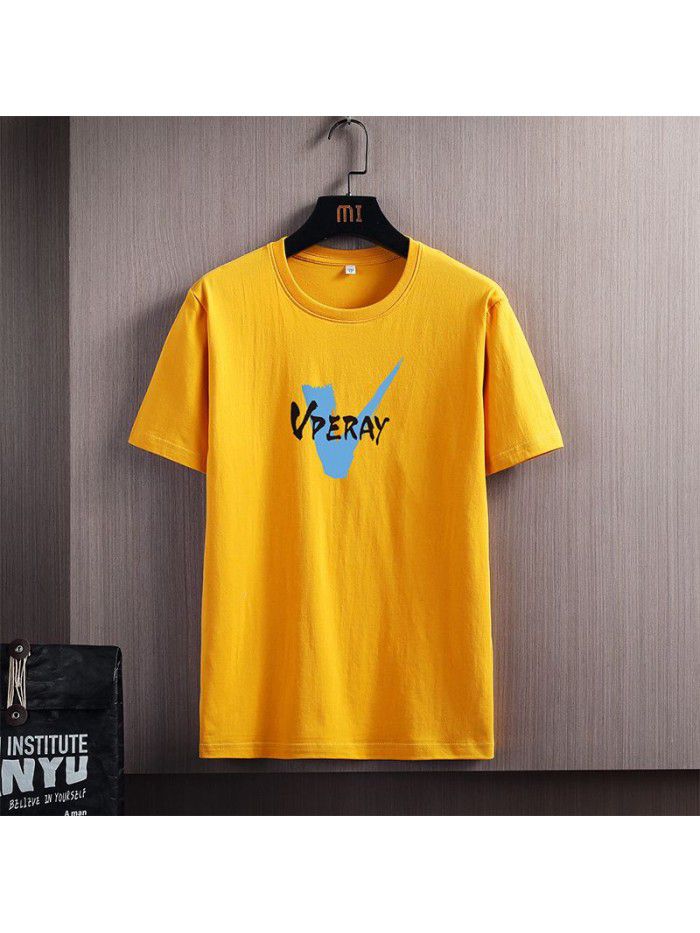 Breathable  summer new men's short sleeve T-shirt cotton half sleeve large men's T-shirt Korean top student 