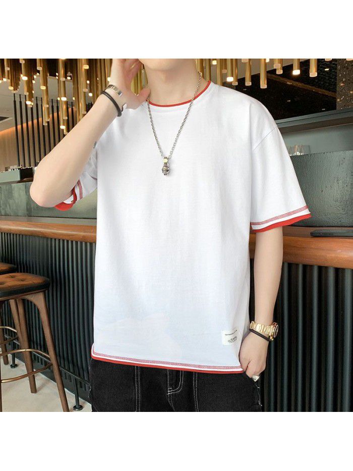  new summer men's short sleeve t-shirt men's top Korean cotton half sleeve fashion T-shirt trend students 