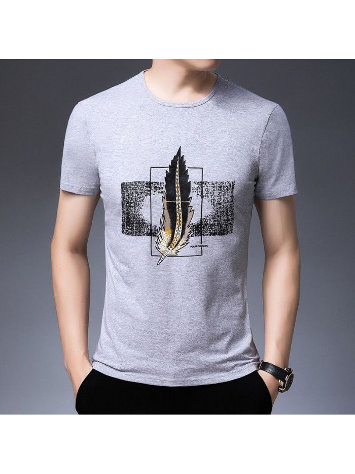 Breathable summer short sleeve t-shirt men's  new T-shirt half sleeve men's undergarment middle-aged and young dad's dress 
