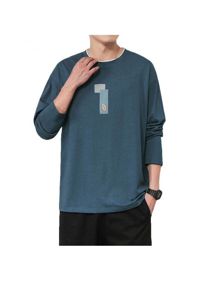 men's long sleeve T-shirt new round neck autumn trend Korean base shirt T-shirt men's loose student trend 