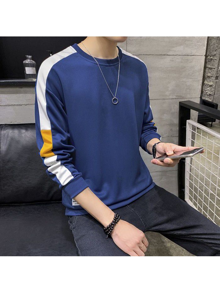 Fashion sweater men's autumn  new men's wear Korean Trend slim round neck bottomed shirt for young students 