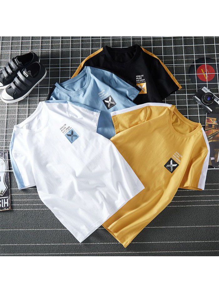 Breathable  new men's short sleeve T-shirt Summer Cotton sweat absorption large size loose half sleeve t-shirt men's fat 