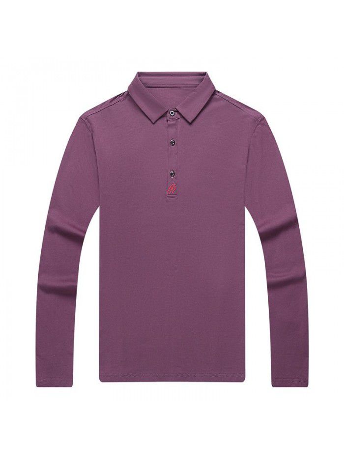 spring and autumn cotton long sleeve t-shirt men's casual slim fitting round neck men's shirt T-shirt middle aged Dad 