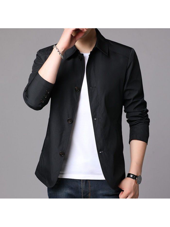 Men's jacket  spring and autumn new men's windbreaker coat business trend breathable casual top simple style 