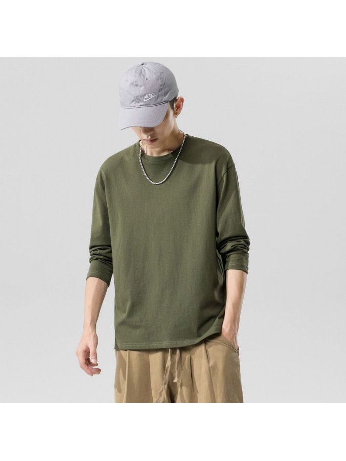 Long sleeve t-shirt men's  new trend autumn Korean T-shirt with fashionable men's wear 