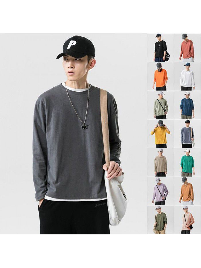 Long sleeve t-shirt men's  new trend autumn Korean T-shirt with fashionable men's wear 