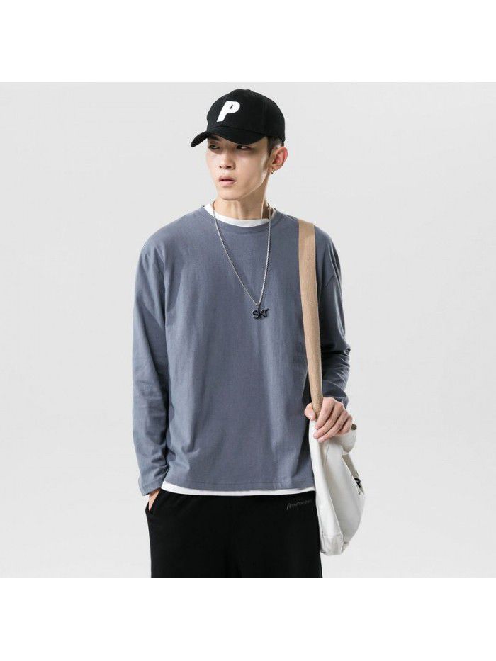 Long sleeve t-shirt men's  new trend autumn Korean T-shirt with fashionable men's wear 