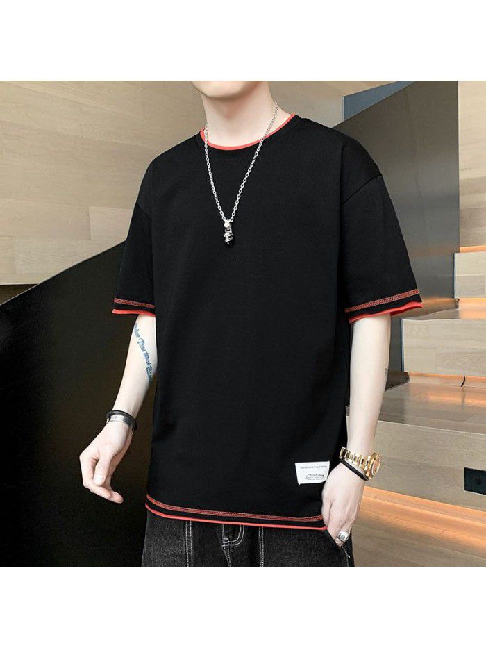  new summer men's short sleeve t-shirt men's top Korean cotton half sleeve fashion T-shirt trend students 