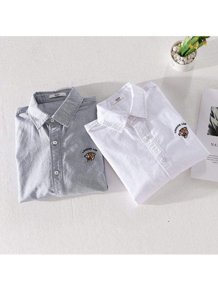 Oxford cotton men's shirt in spring and Autumn 