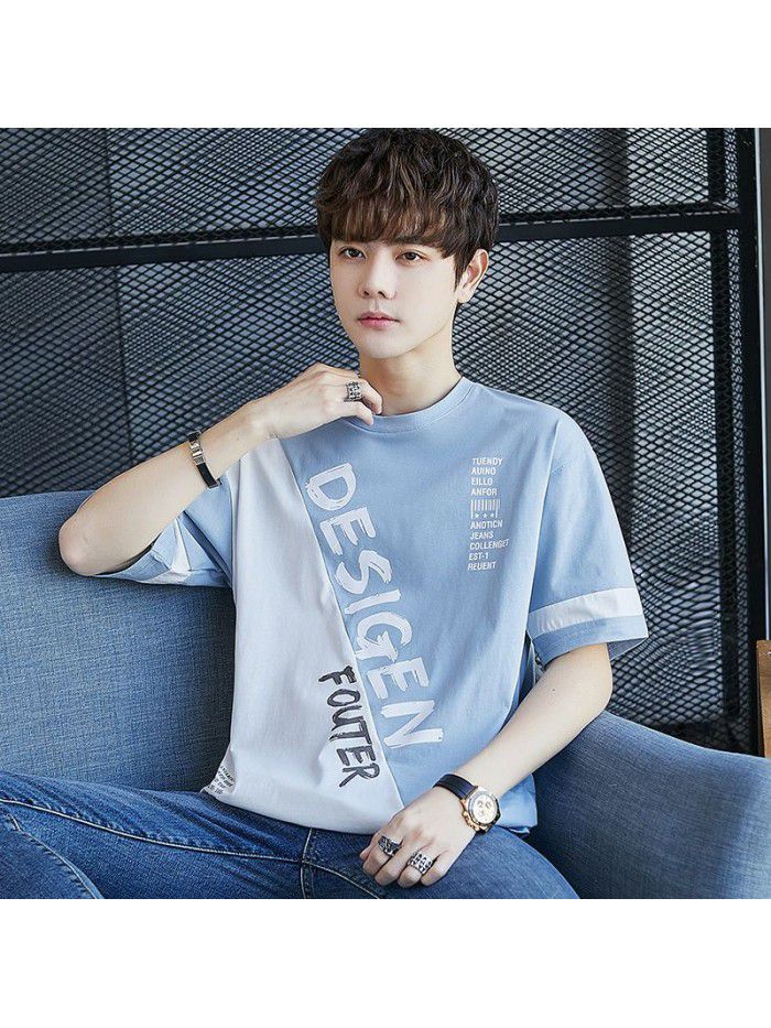  summer new short sleeve t-shirt men's fashion round neck half sleeve t-shirt men's casual thin top 