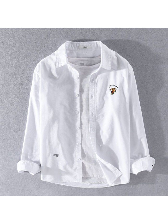 Oxford cotton men's shirt in spring and Autumn 