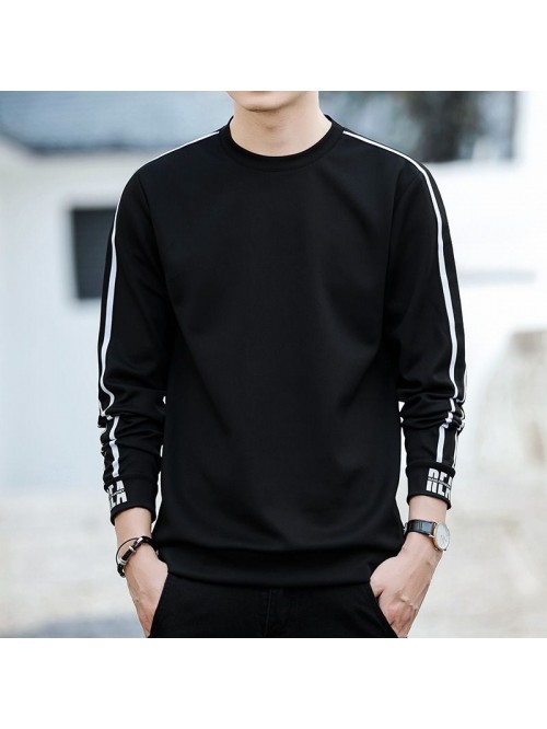 Men's T-shirt with long sleeves and round col...
