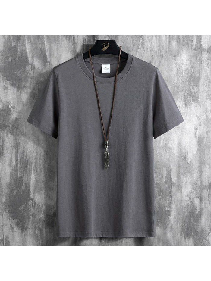 Breathable  summer new men's short sleeve T-shirt cotton half sleeve large men's T-shirt Korean top student 