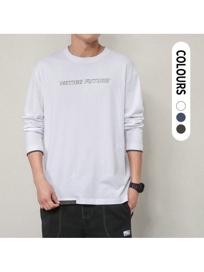 men's long sleeve T-shirt new round neck autumn trend Korean base shirt T-shirt men's loose student trend 