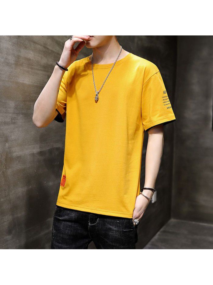 Men's short sleeve T-shirt fashion brand half sleeve men's  new summer loose and considerate student 