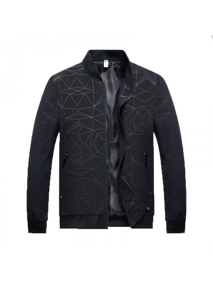 New men's jacket autumn and winter Korean casual Plush fashion coat versatile thin fashion jacket men's jacket 