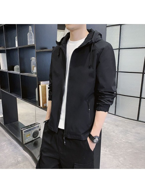 Men's jacket spring autumn new Hooded Jacket ...