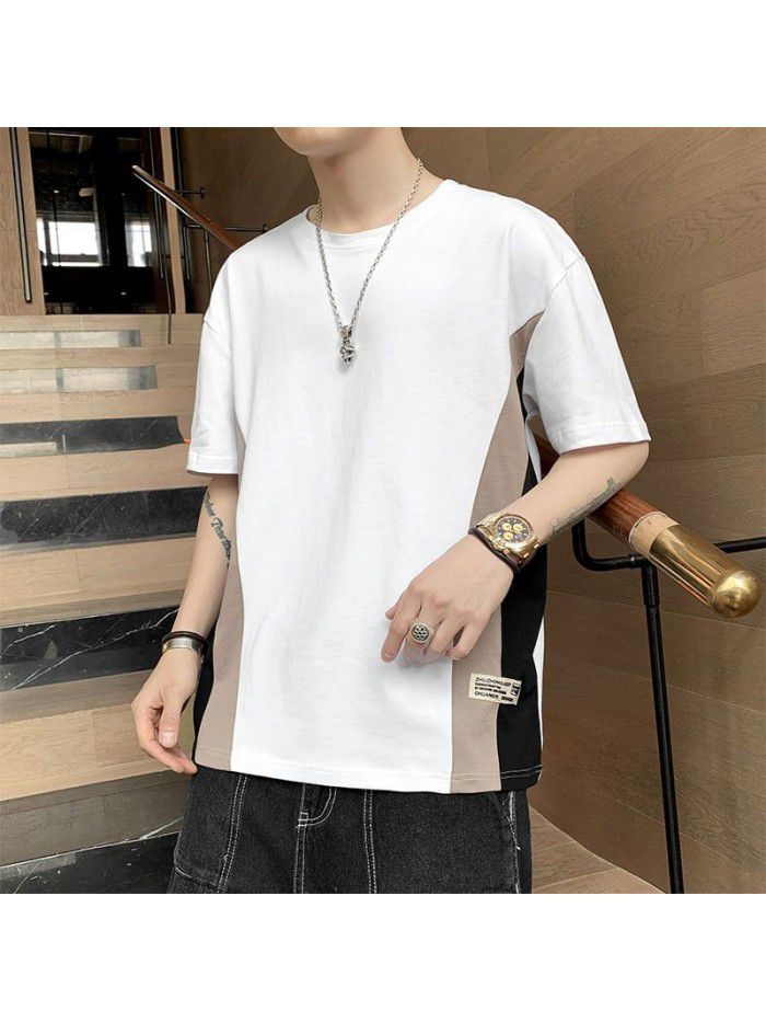 Men's Cotton Short Sleeve T-Shirt  new half sleeve Korean men's base shirt fashion men's loose and compassionate students 