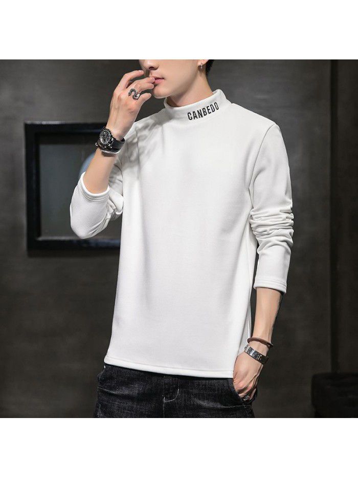  Weiyi men's Embroidery spring and autumn new long sleeve t-shirt men's Korean round neck top men's student 