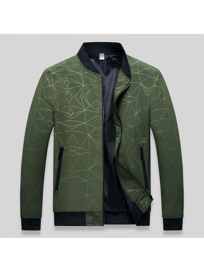 New men's jacket autumn and winter Korean casual Plush fashion coat versatile thin fashion jacket men's jacket 