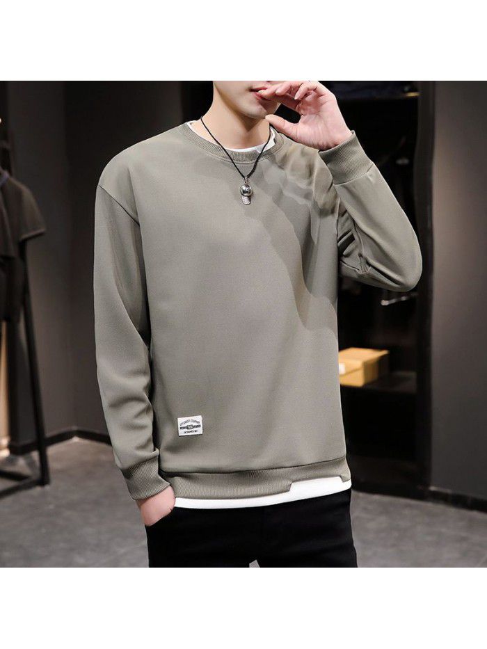 Fashion sweater men's autumn  new men's wear Korean Trend slim round neck bottomed shirt for young students 