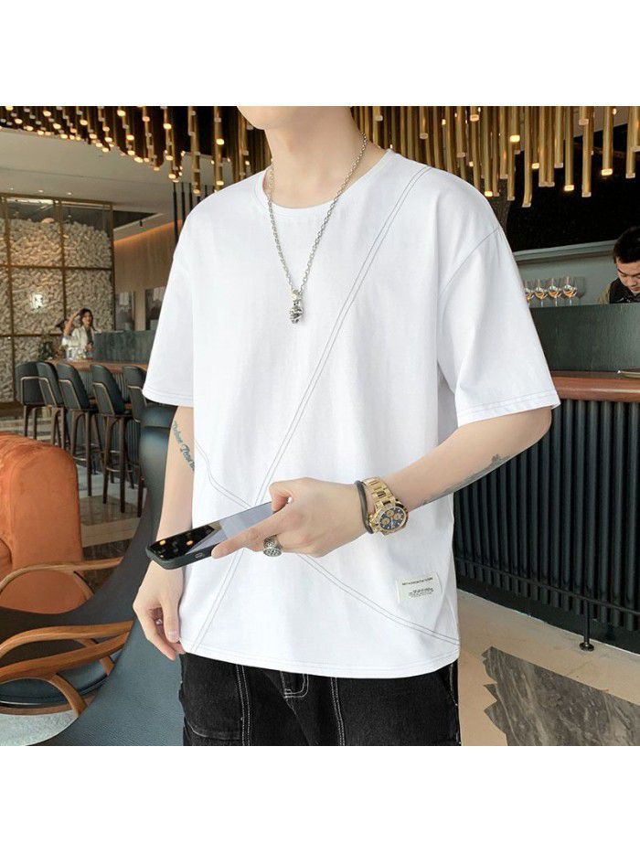 Men's Cotton Short Sleeve T-Shirt  new half sleeve Korean men's base shirt fashion men's loose and compassionate students 