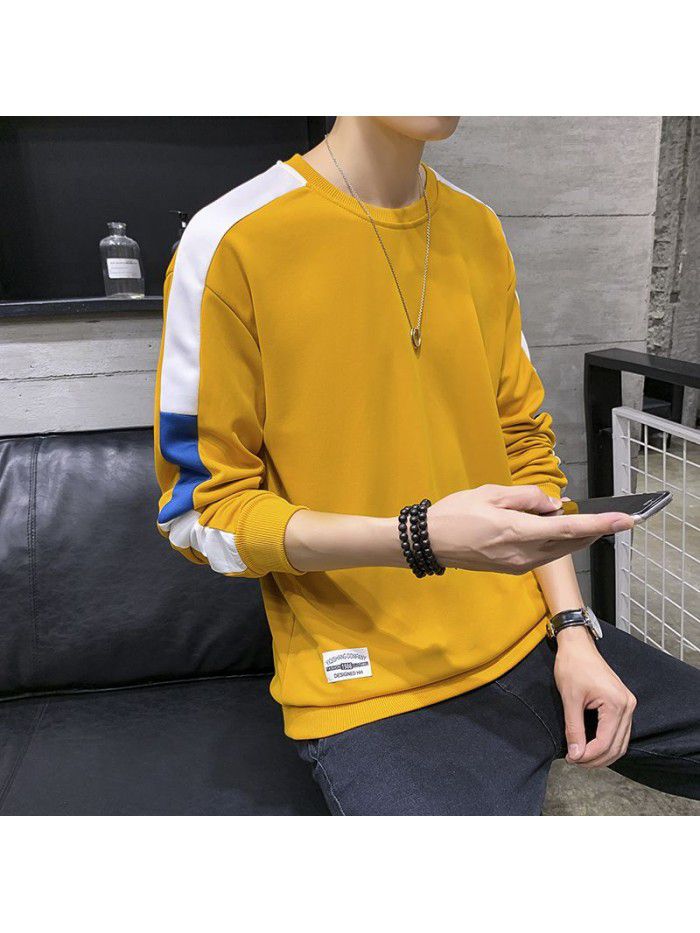 Fashion sweater men's autumn  new men's wear Korean Trend slim round neck bottomed shirt for young students 