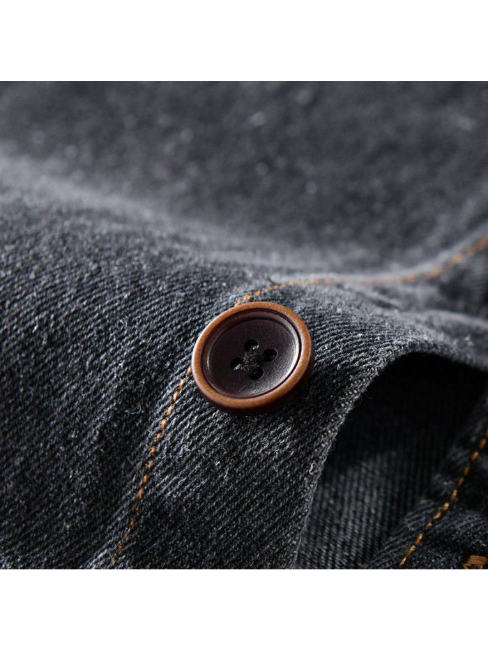 Japanese Long Sleeve denim shirt men's fashion wear autumn thin casual top youth cotton shirt coat 9412 